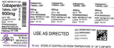 GABAPENTIN 60760-517-60.jpg gaba - GABAPENTIN 60760 517 60